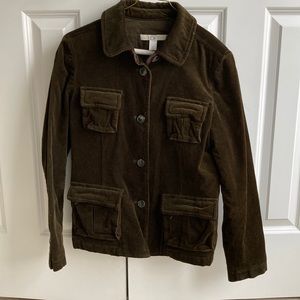 LOFT sporty velvet jacket hunter green